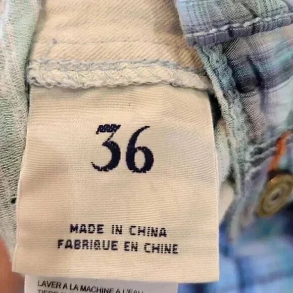 Tommy Bahama Men's Aqua Blue Plaid Cotton Shorts - Picture 12 of 12